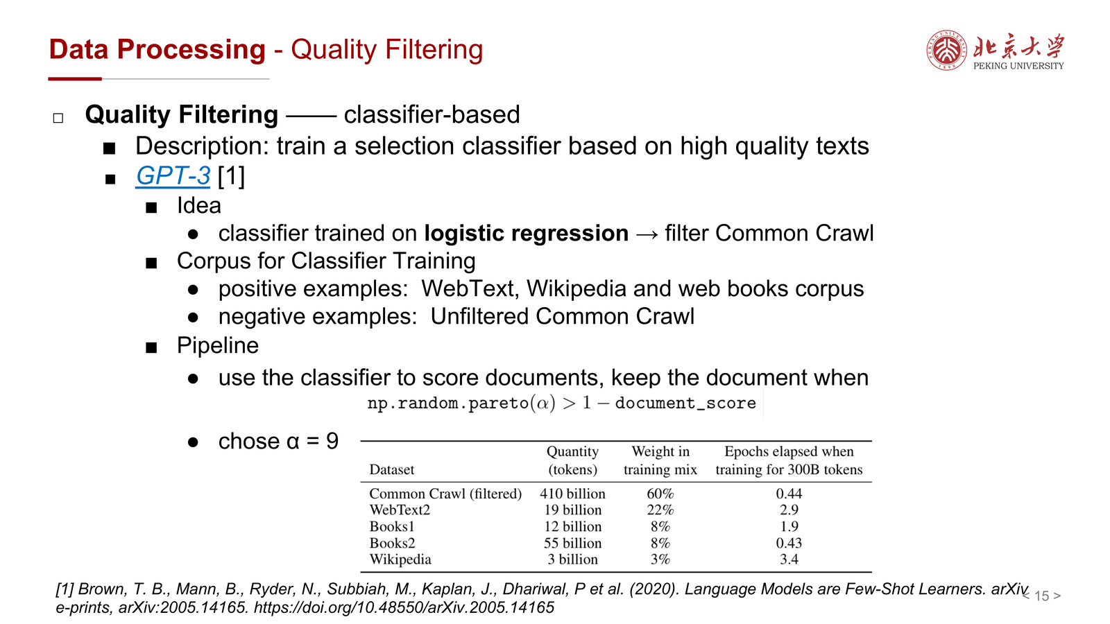Classifier-based filtering